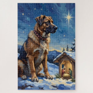 Anatolian Shepherd Dog Guarding Nativity Scene Jigsaw Puzzle