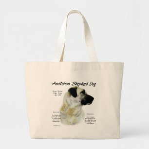 Anatolian Shepherd Dog History Design Large Tote Bag