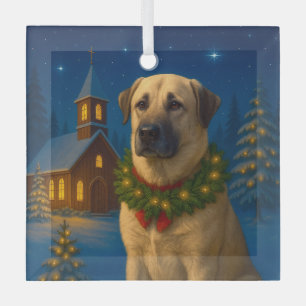 Anatolian Shepherd Dog Holiday Glass Tree Decoration