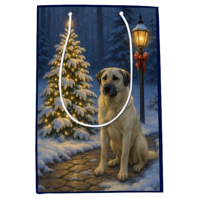 Anatolian Shepherd Dog Holiday  Medium Gift Bag (Front)