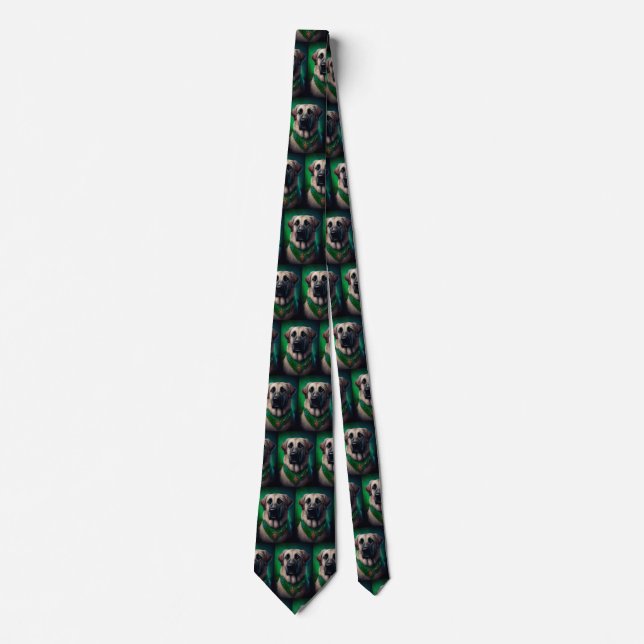 Anatolian Shepherd dog in St. Patrick's Day Dress Tie (Front)