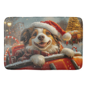 Anatolian Shepherd Dog Roller Coaster Christmas Bath Mat