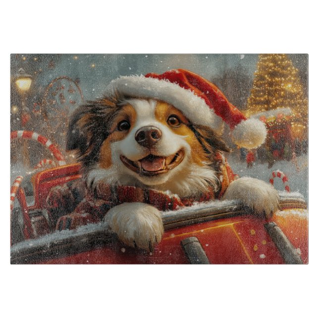 Anatolian Shepherd Dog Roller Coaster Christmas Cutting Board (Front)