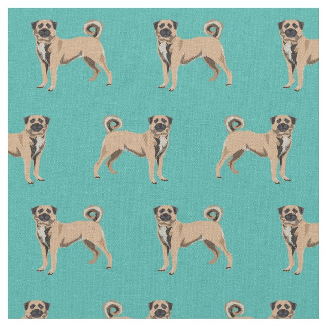 Anatolian Shepherd dog turquoise Fabric (Close Up)