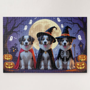 Anatolian Shepherd Dogs Pumpkin Halloween Funny Jigsaw Puzzle