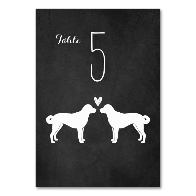 Anatolian Shepherd Dogs Wedding Reception Table Number (Front)