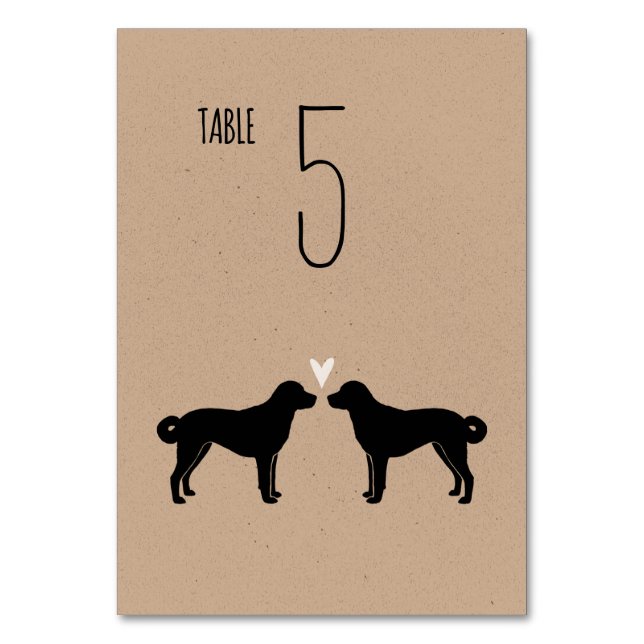 Anatolian Shepherd Dogs Wedding Reception Table Number (Front)