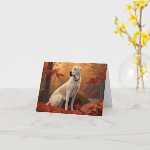 Anatolian Shepherd  in Autumn Leaves Fall Inspire Card