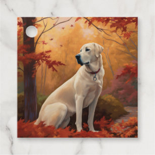 Anatolian Shepherd  in Autumn Leaves Fall Inspire Favour Tags