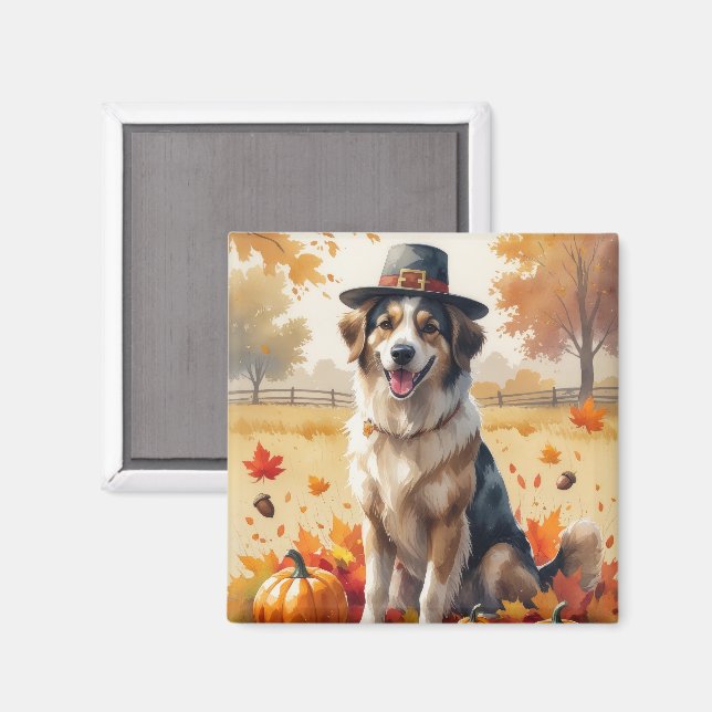 Anatolian Shepherd in Autumn Leaves Thanksgiving  Magnet (Front/Back)