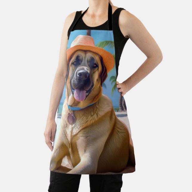 Anatolian Shepherd on Beach, dog lover summer gift Apron (Insitu)