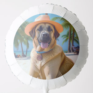 Anatolian Shepherd on Beach, dog lover summer gift Balloon