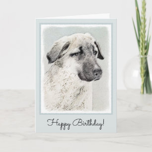 Anatolian Shepherd Painting - Original Dog Art Card