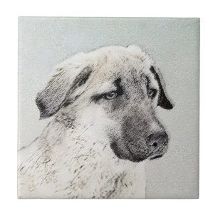 Anatolian Shepherd Painting - Original Dog Art Ceramic Tile