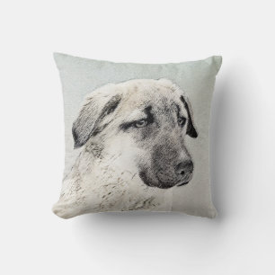 Anatolian Shepherd Painting - Original Dog Art Cushion