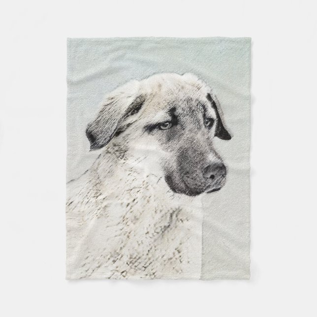 Anatolian Shepherd Painting - Original Dog Art Fleece Blanket (Front)