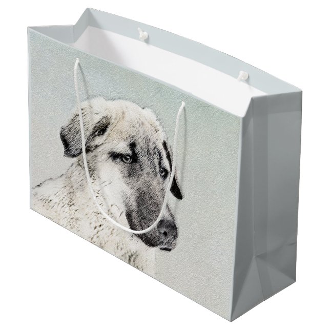Anatolian Shepherd Painting - Original Dog Art Large Gift Bag (Back Angled)