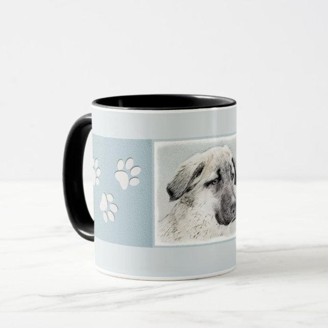 Anatolian Shepherd Painting - Original Dog Art Mug (Front Left)