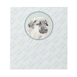 Anatolian Shepherd Painting - Original Dog Art Notepad