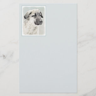 Anatolian Shepherd Painting - Original Dog Art Stationery