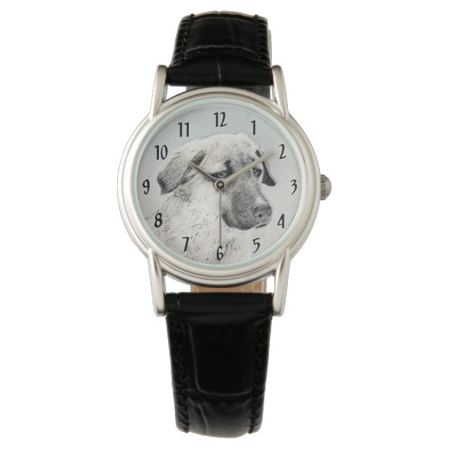 Anatolian Shepherd Painting - Original Dog Art Watch (Front)