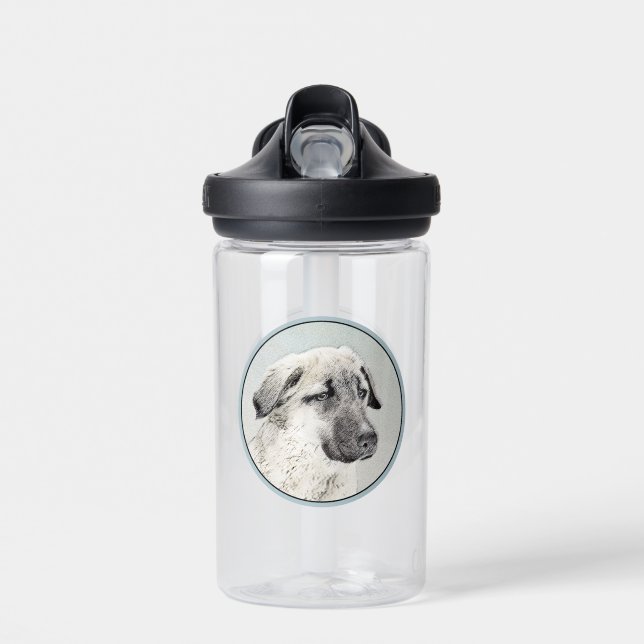 Anatolian Shepherd Painting - Original Dog Art Water Bottle (Front)