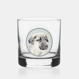 Anatolian Shepherd Painting - Original Dog Art Whiskey Glass