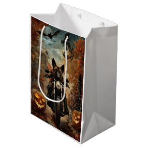 Anatolian Shepherd Riding Motorcycle Halloween Medium Gift Bag