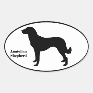 Anatolian Shepherd SIlhouette Oval Sticker