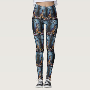 Anatolian Shepherd  Whimsical Halloween Painting Leggings