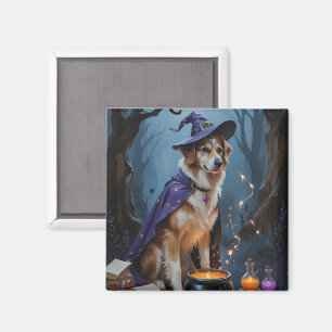 Anatolian Shepherd  Whimsical Halloween Painting Magnet