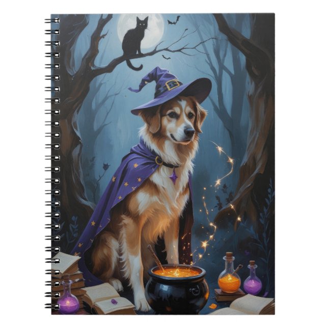 Anatolian Shepherd  Whimsical Halloween Painting Notebook (Front)
