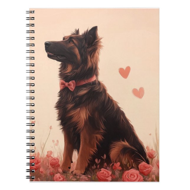 Anatolian Shepherd with Roses - Valentine's Day Notebook (Front)