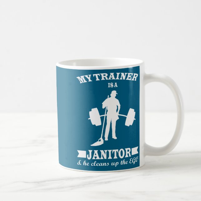 Anatoly My Trainer Is Janitor Funny Gym Prank  Coffee Mug (Right)