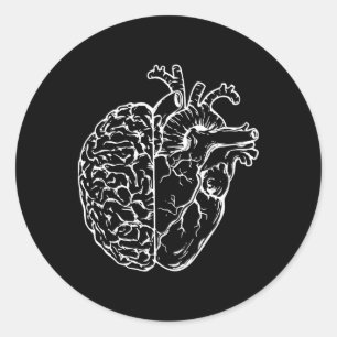 Anatomical Brain Heart Nurse Teacher Student Nursi Classic Round Sticker