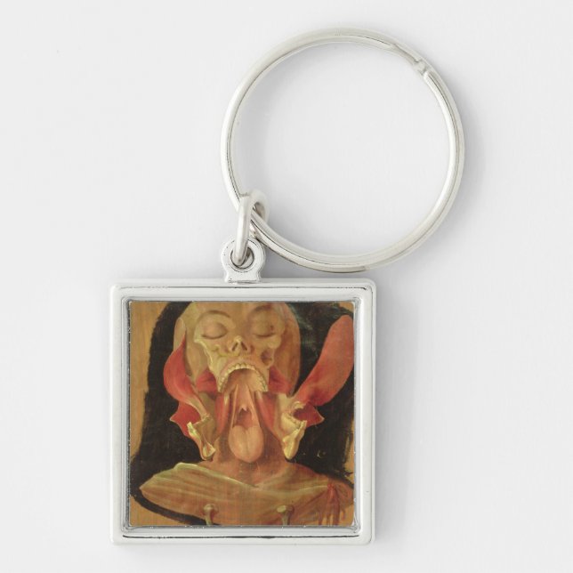 Anatomical drawing of the head key ring (Front)