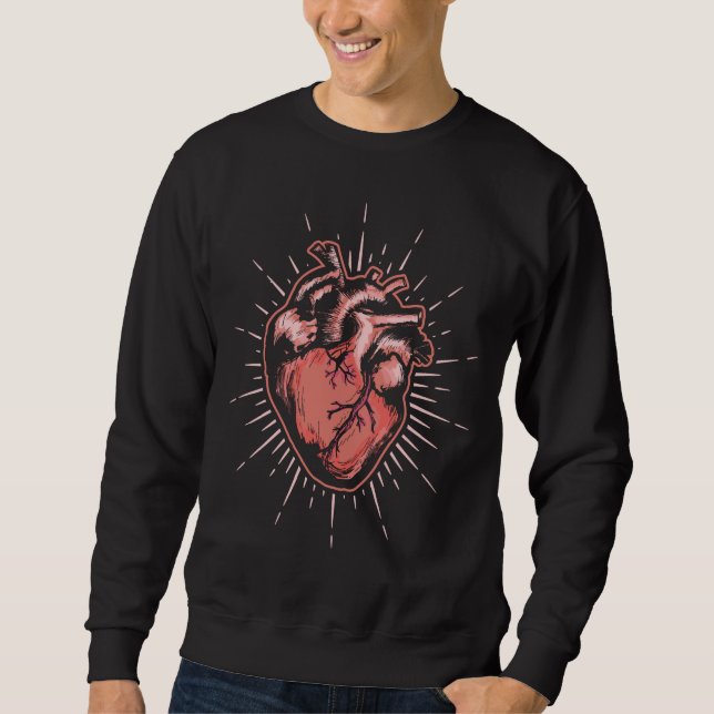 Anatomical Heart Anatomy Art Cardiology Sweatshirt (Front)