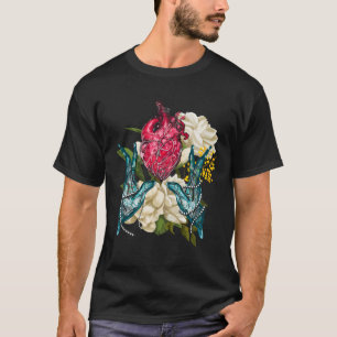 Anatomical Heart And Flowers Doctor Valentine T-Shirt
