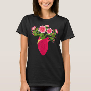 Anatomical Heart And Flowers Florist Gardener Bota T-Shirt