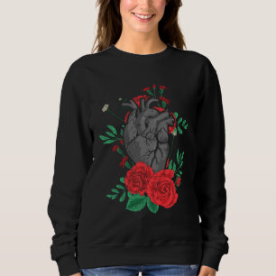 Anatomical Heart And Flowers Men Women Cardiologi Sweatshirt