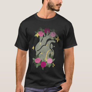 Anatomical Heart And Flowers  Men Women Cardiologi T-Shirt
