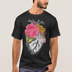 Anatomical Heart And Flowers Show Your Love  T-Shirt