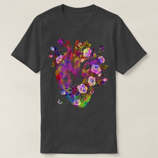 Anatomical Heart And Flowers Show Your Love Women  T-Shirt (Design Front)