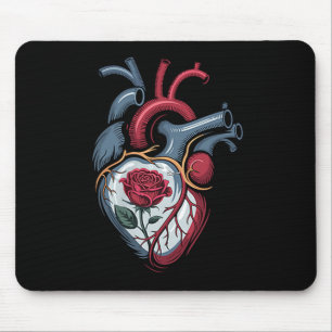 Anatomical Heart Botanical Bloom Biology Rose Vale Mouse Pad