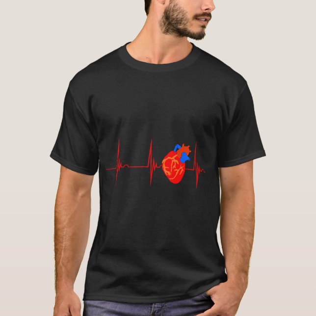 Anatomical Heart Cardiac Nurse Cardiologist T-Shirt (Front)
