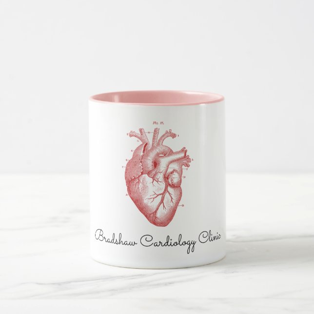Anatomical Heart Cardiologist Name Coffee Mug (Center)