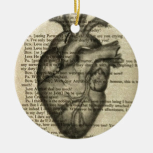 anatomical heart ceramic tree decoration