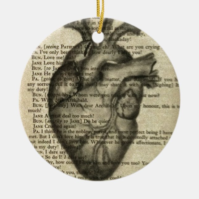 anatomical heart ceramic tree decoration (Front)