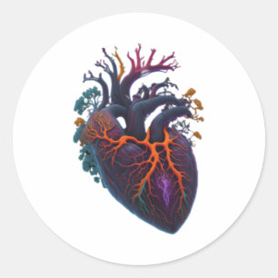 Anatomical Heart Classic Round Sticker