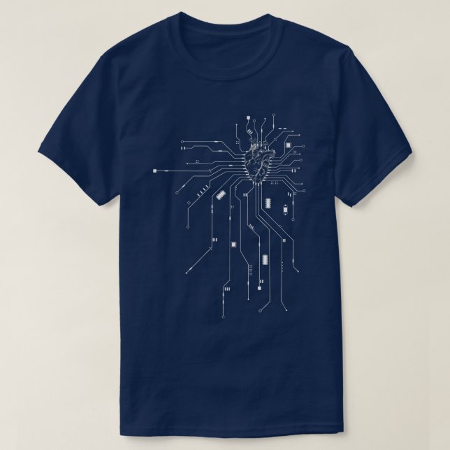 Anatomical Heart CPU Processor PCB Board Computer  T-Shirt (Design Front)